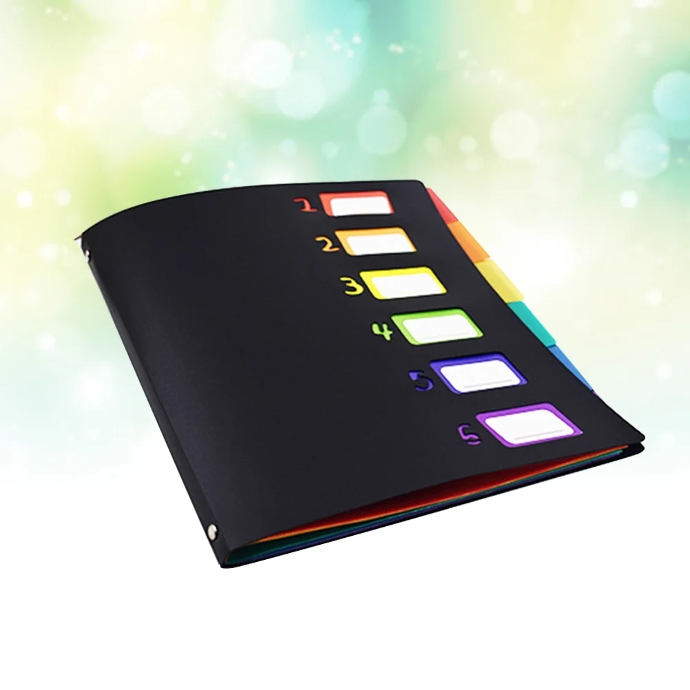 1pc A4 Rainbow Plastic Expanding Accordion File Folder Document Organizer Snap Closure Folder For Office School