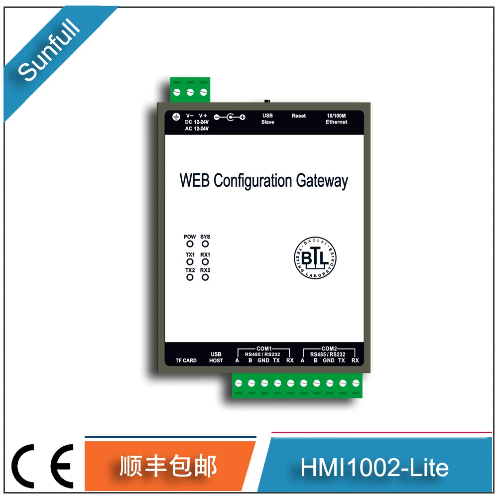 WEB Configuration Gateway HMI1002-LITE Supports Conversion to BACnet/Modbus/MQTT/OPC UA