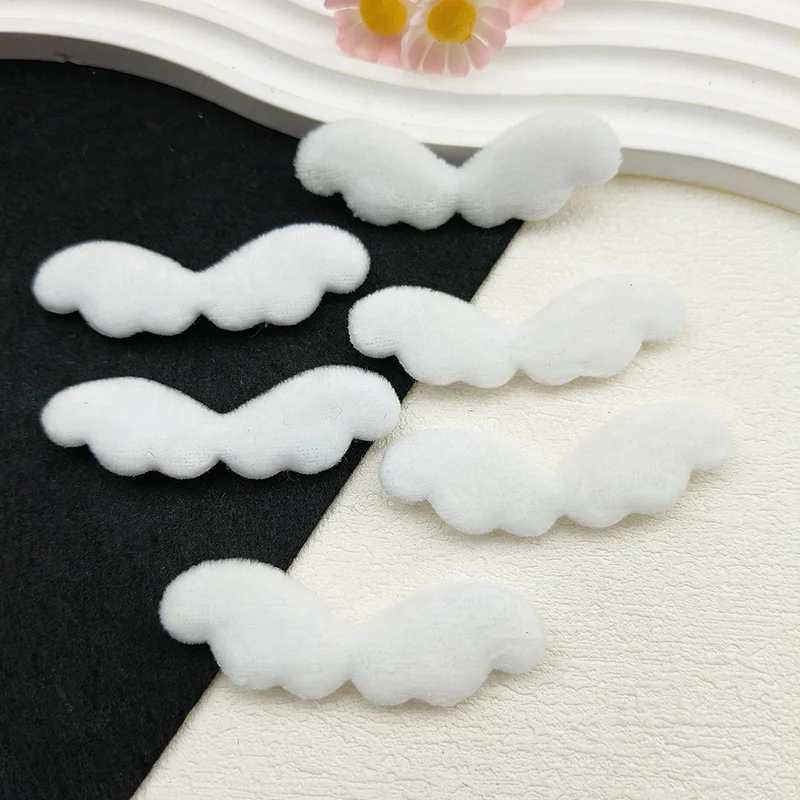 40 Stück gefütterte Filz-Applikationen in Form von Engelsflügeln, 6 x 2 cm, einseitig, für Kinderhüte, zum Selbernähen, für Haarband- und Haarspangen-Accessoires. – Detail 6