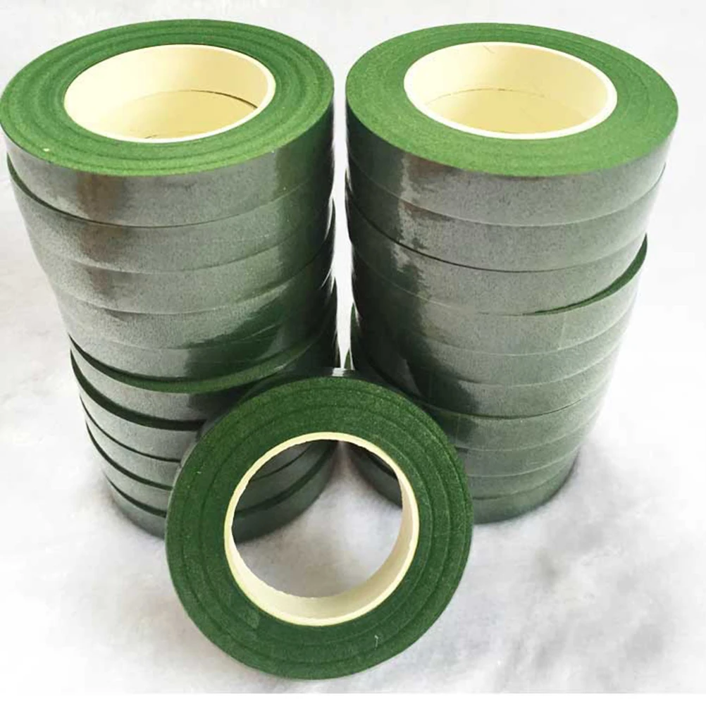 3 Rolls Flower Packaging Tape Artificial Green Floral Adhesive Decorating Stem Wrap Bouquet