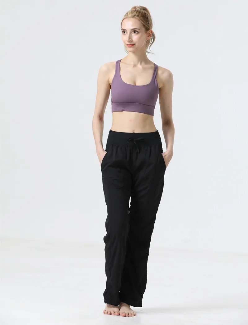 Womens Casual Gym Yoga Long Wide Leg Pants Women\'s Pants & Capris Loose Workout Dance Studio Waist Sports Trousers For Women