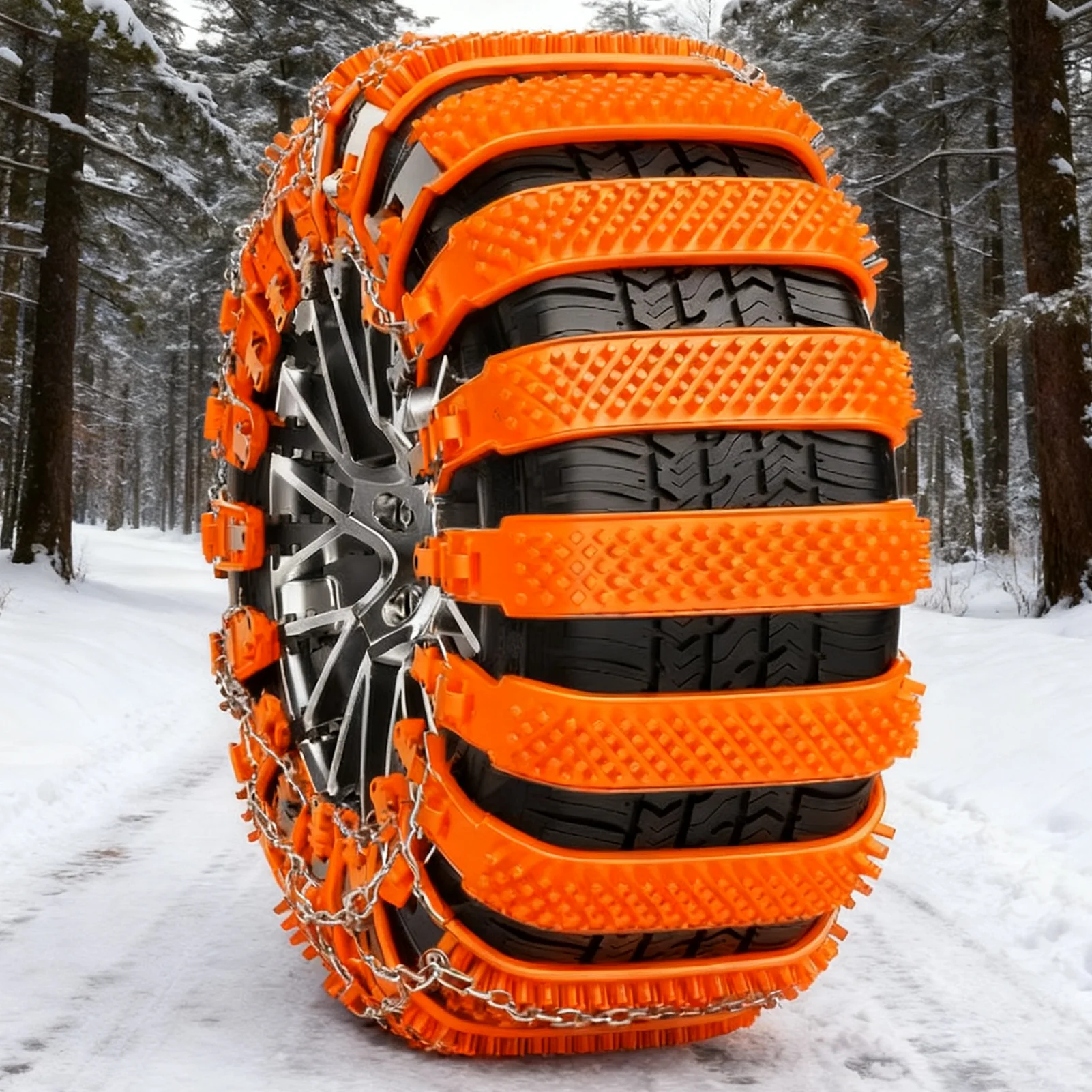 Tire Chains Anti-Slip 10piece Tyre Protection Adjustable Tire Chains For Pickup Trucks For Ice Winter Hiking Trailer Offroad