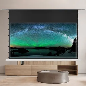 شاشة عرض نانو رمادية كهربائية غائرة للسقف، مزودة بنظام شد آلي، تدعم دقة 4K، متوافقة مع أجهزة العرض الليزرية ثلاثية الألوان 10 best sales شاشة عرض آلية - №7