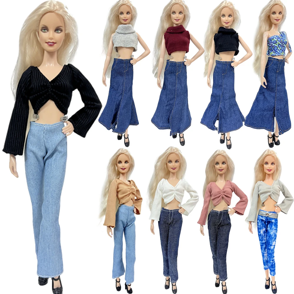 

NK 1 Set Fashion 11.5 Inch Doll Clothes Knitted Crop Dress Long Skirt Outfits For 1/6 BJD Dolls Kids DIY Toys JJ