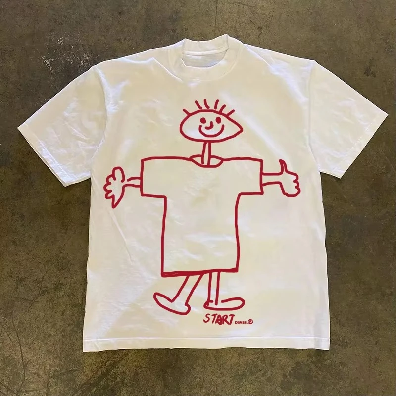 START Sketches T-Shirt Cotton Graphic Tee Men Women Summer Streetwear