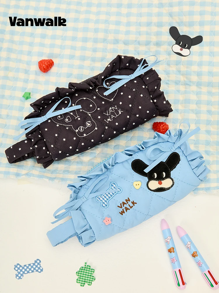 VANWALK ピクニックシリーズ大 Capaci ジッパー鉛筆ケース学生文具バッグレーストリミング枕猿ポリエステル素材