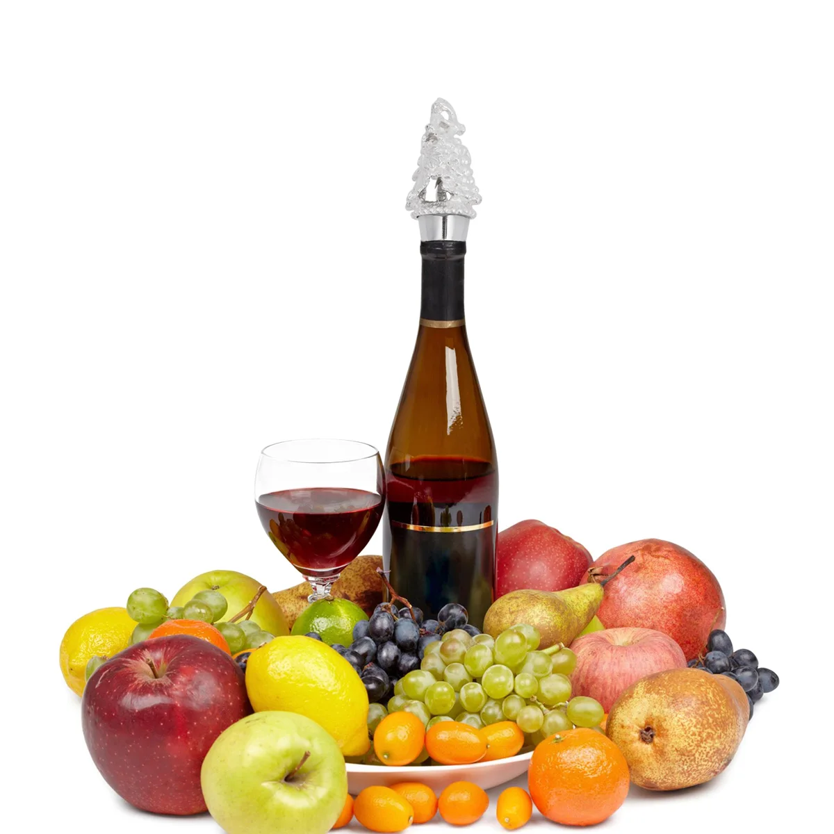 Tapón de botella Premium reutilizable, saludable, Mini sello apretado, tapones con diseño de uva fresca para vinagre de aceite de oliva