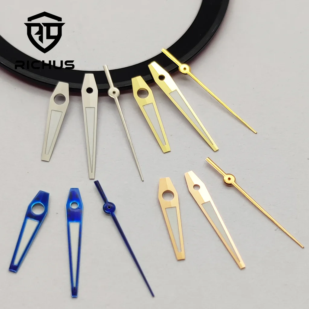 RICHUS NH35 Watch Hands Silver Watch Hands Green Luminous Fit NH34 NH35 NH36 ETA2824 2836 Miyota8215-DG Movement Accessories