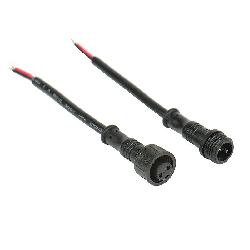 1Pair M12 2 3 4 5 Pin Waterproof IP65 Cable Wire Plug for LED Strips Male and Female Jack 20cm Lengh Connector Small Size Head