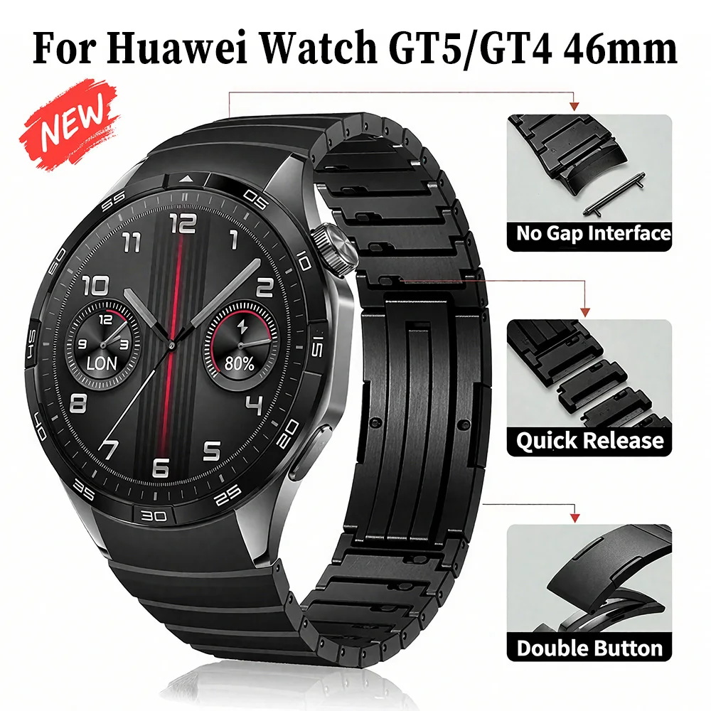 メタルストラップ-huawei-社時計-gt5-gt4-46-ミリメートルステンレス鋼快適な通気性コレア-huawei-社時計-gt5-4-46-ビジネスバンド