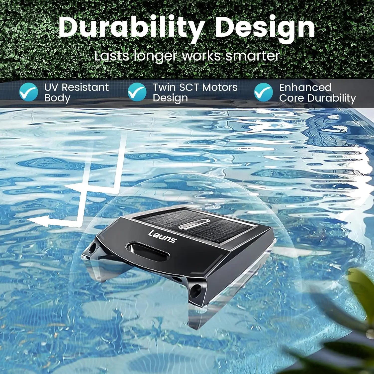 

F1 Solar Powered Pool Skimmer Robot Automatic Surface Pool Cleaner with 8L Capacity Basket Fast Charging Outdoor Use