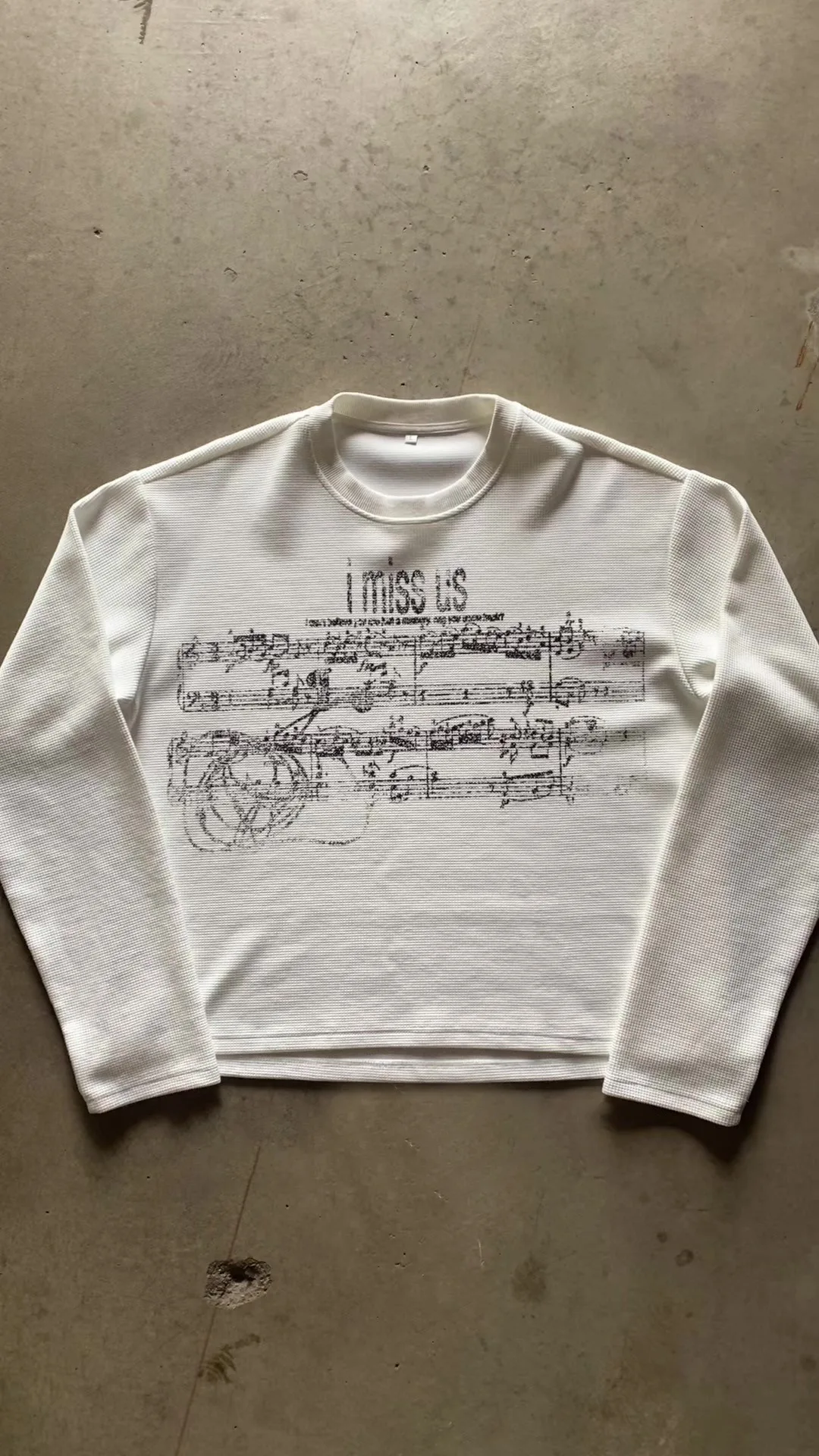 

Y2K Printed Long Sleeve round Neck T-Shirt Dark Personality Retro Trendy Loose Fit Hip Hop Style Breathable Cotton Polyester