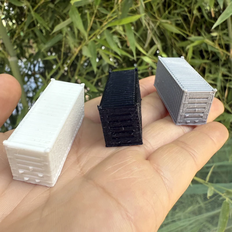 2/10 szt. model kontenera w skali N, kontener transportowy ładunku 20T, model plastikowy do druku 3D, kontener w skali 1/160 do modelu kolejowego