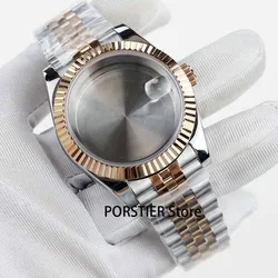 high quality 36/39mm rose gold NH35 watch case sapphire glass fit NH35 NH36 movement 28.5mm dial jubilee strap stainless steel