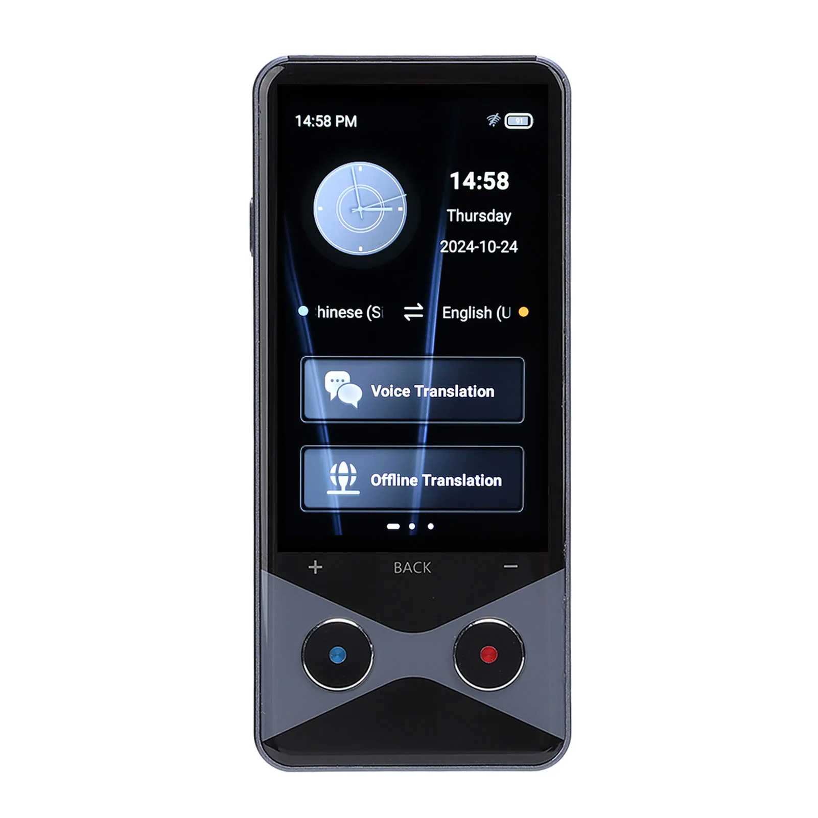 Tradutor de idiomas AI Tela de 3,7 polegadas 5MP Tradução de fotos 137 idiomas Dispositivo tradutor de voz para reuniões