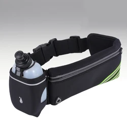 1 Pc Hydration Running Belt Fanny Waist Pack Sports Fitness Bag+Water Bottles SET Elastic Waist Strap Sports Item Storage Waist