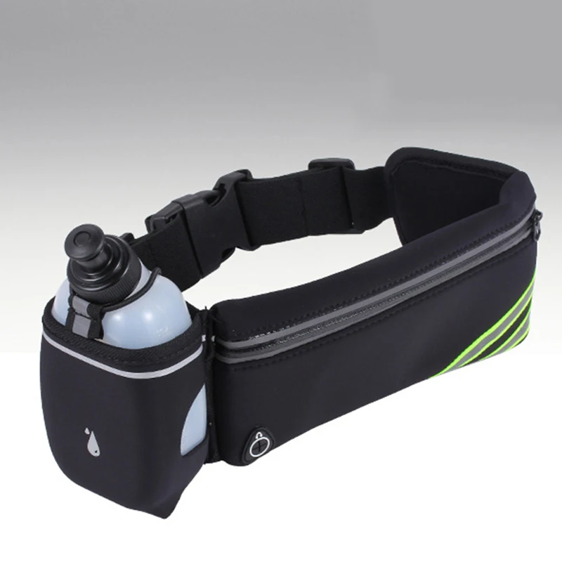 1 Pc Hydration Running Belt Fanny Waist Pack Sports Fitness Bag+Water Bottles SET Elastic Waist Strap Sports Item Storage Waist