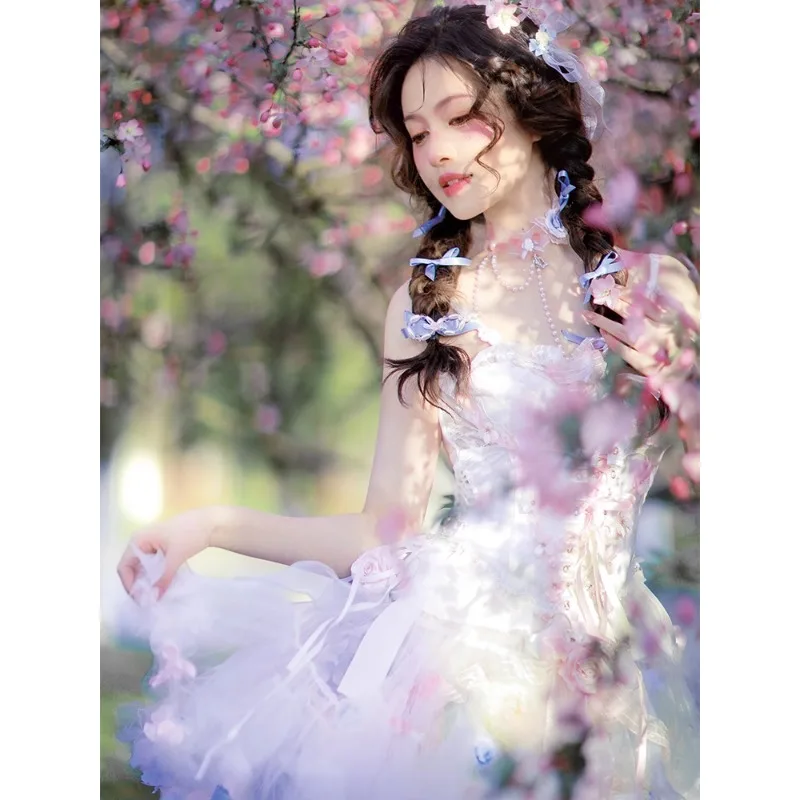 فتاة صور زهرة تنورة الباليه تنورة الرقص الحديثة خرافة الرياح الجنية التصوير زي الحلو