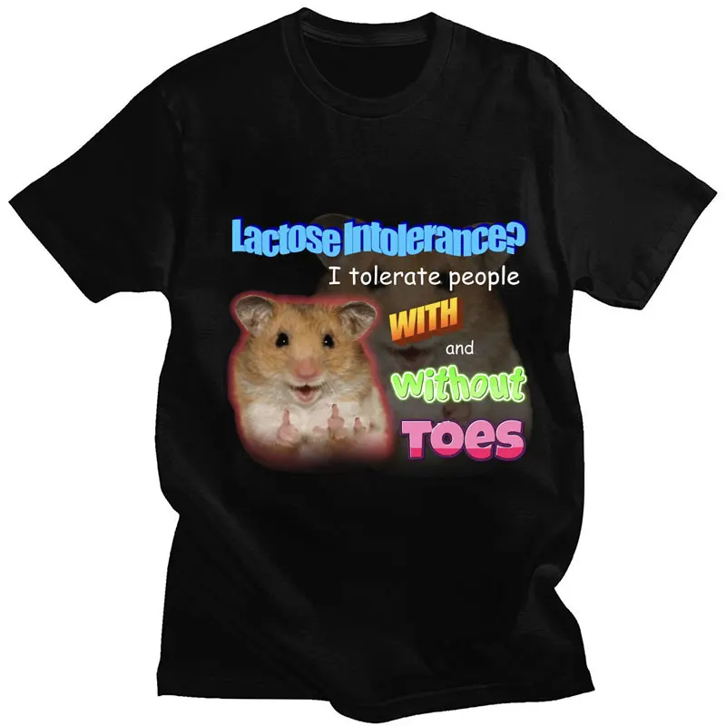 Lactose Intolerance I Tolerate People with And Without Toes Mouse T Shirt Funny Casual T Shirts Men Woemn 100% Cotton Tee Shirt