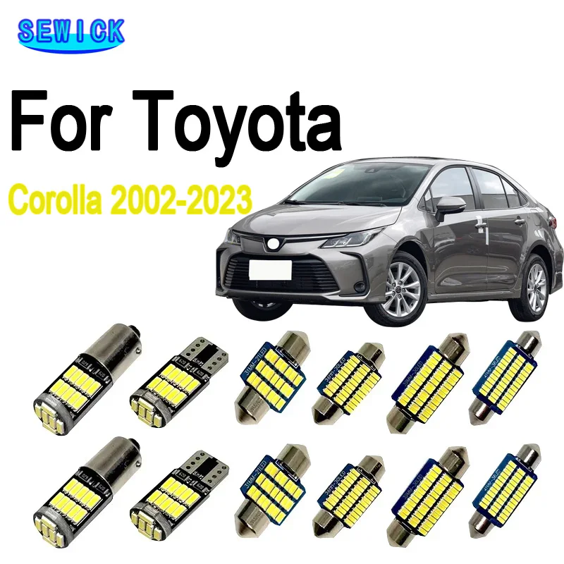 

Светодиодные лампы для интерьера карты, купола для чтения багажника, комплект освещения для Toyota Corolla 2002-2016 2018 2019 2020 2021 2022 2023, аксессуары
