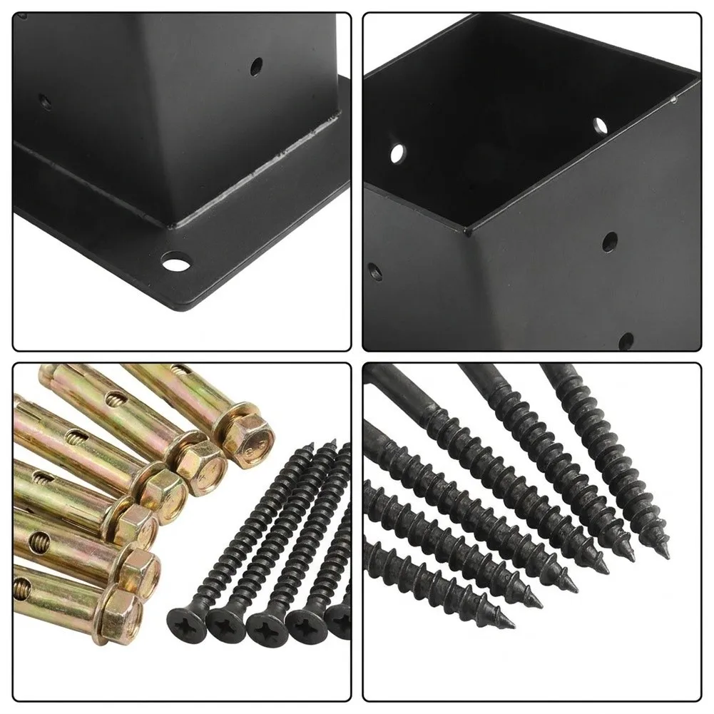 Steel Unidirectional Pergola Bracket With Screws For 4x4 Inch Post Slanted Roof Gazebo Construction