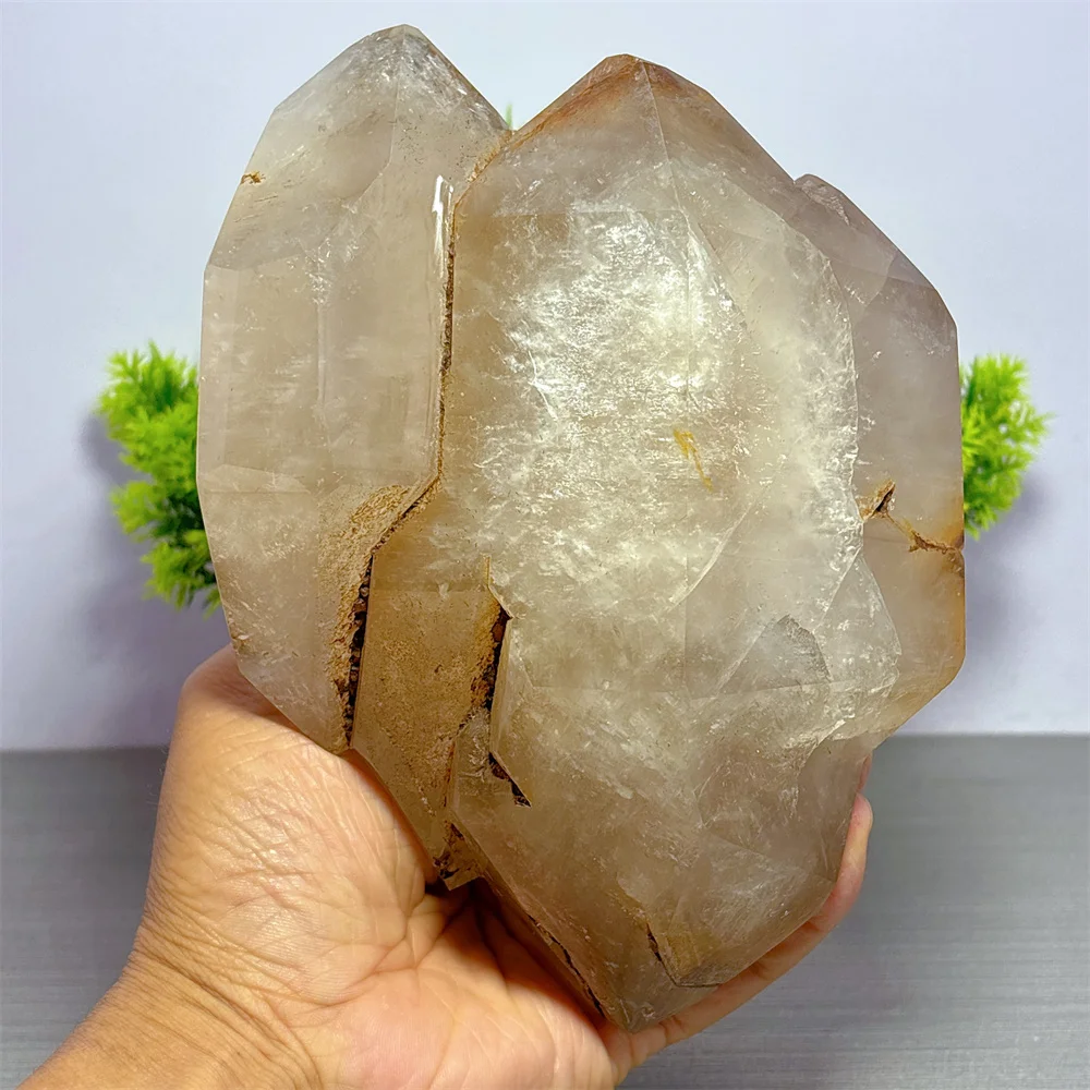 Smokey Backbone With Enhydros Raw Natural Crystal Home Decoritems Room decor Lucky Quartz Stone Garden Reiki Healing Energy Love
