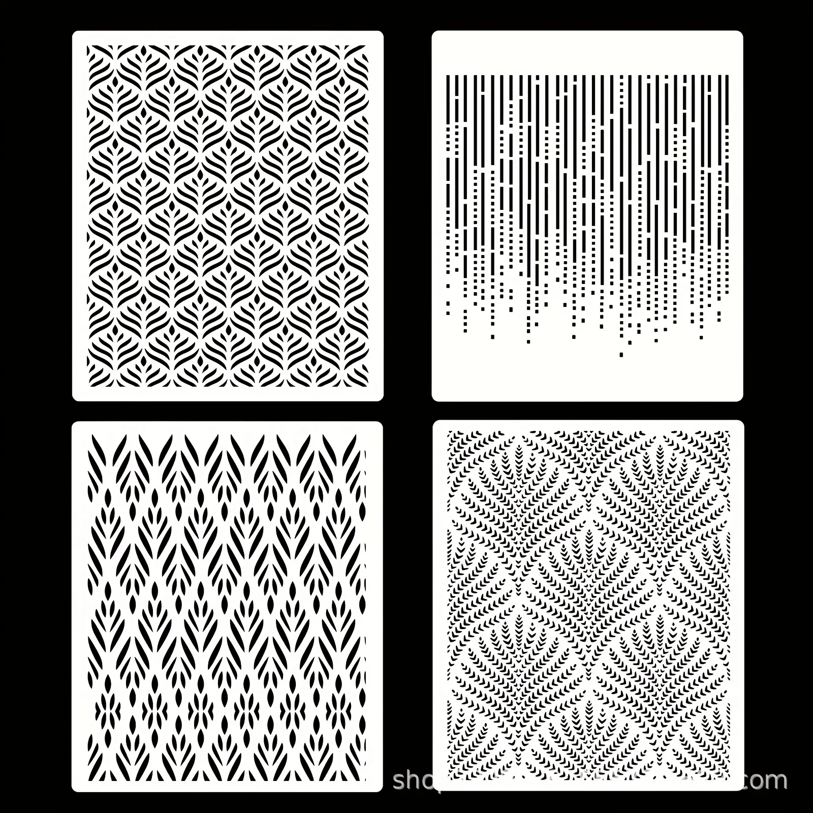 4pcs Cake Stencils Set - Floral Geometric Designs for Wedding Cake Decorating
