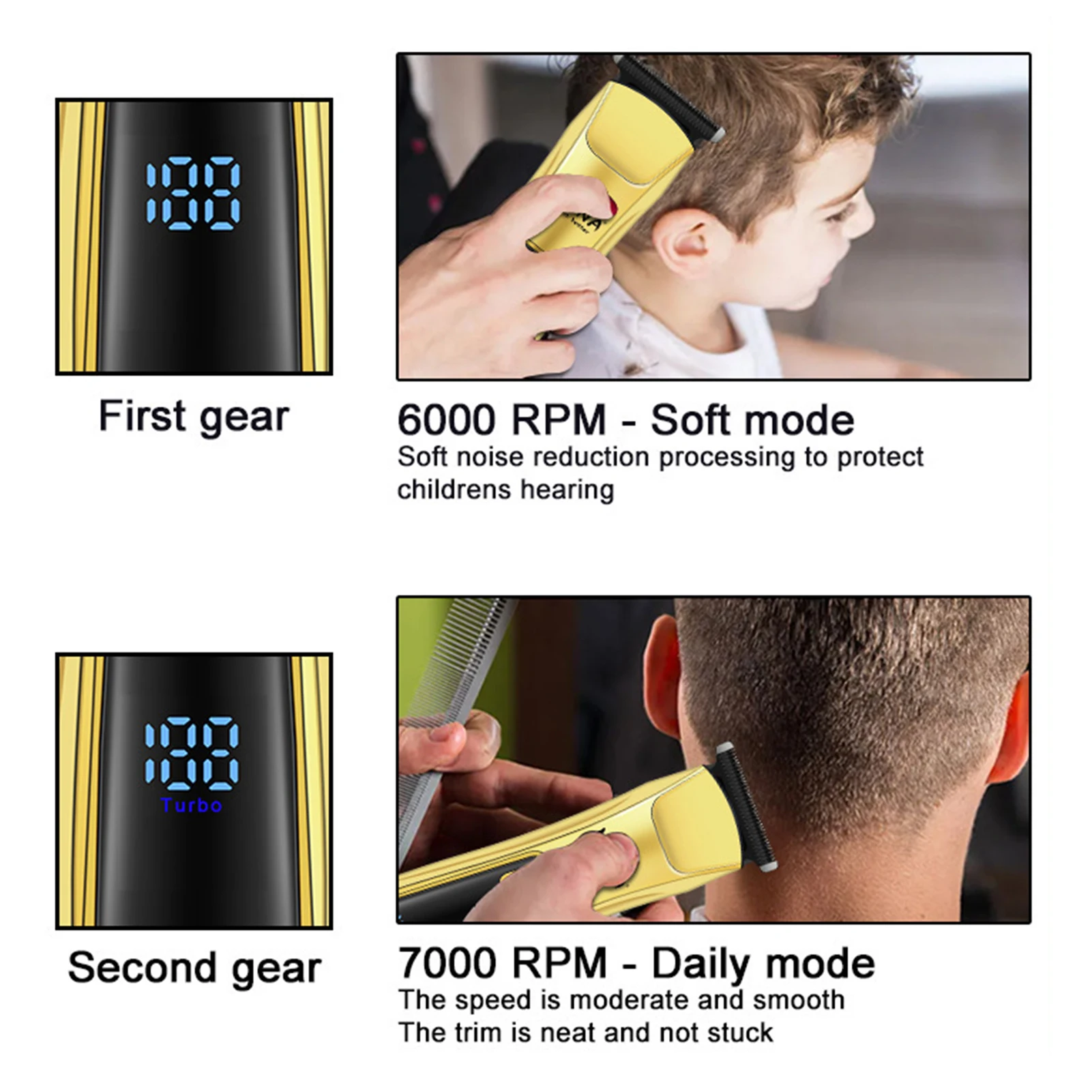 HIENA Cordless Hair Clipper Professional Electric Carving Hair Trimmer Set Barber Salon Hairdressing Cutting Shaver Beard Razors