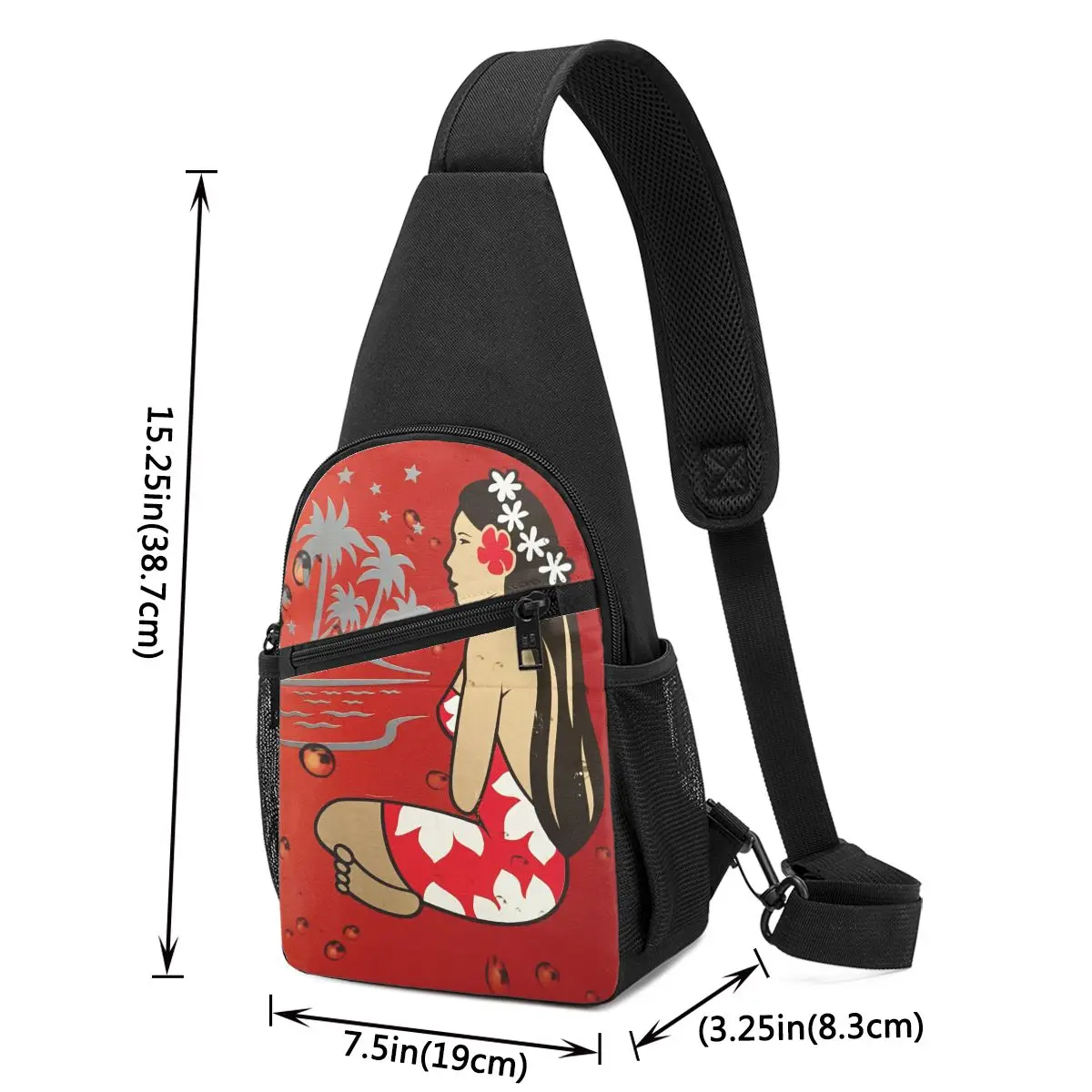 Hinano Tahiti Chest Bag Men Sling Crossbody Backpack Chest Bag Travel Hiking Daypack Shoulder Bag