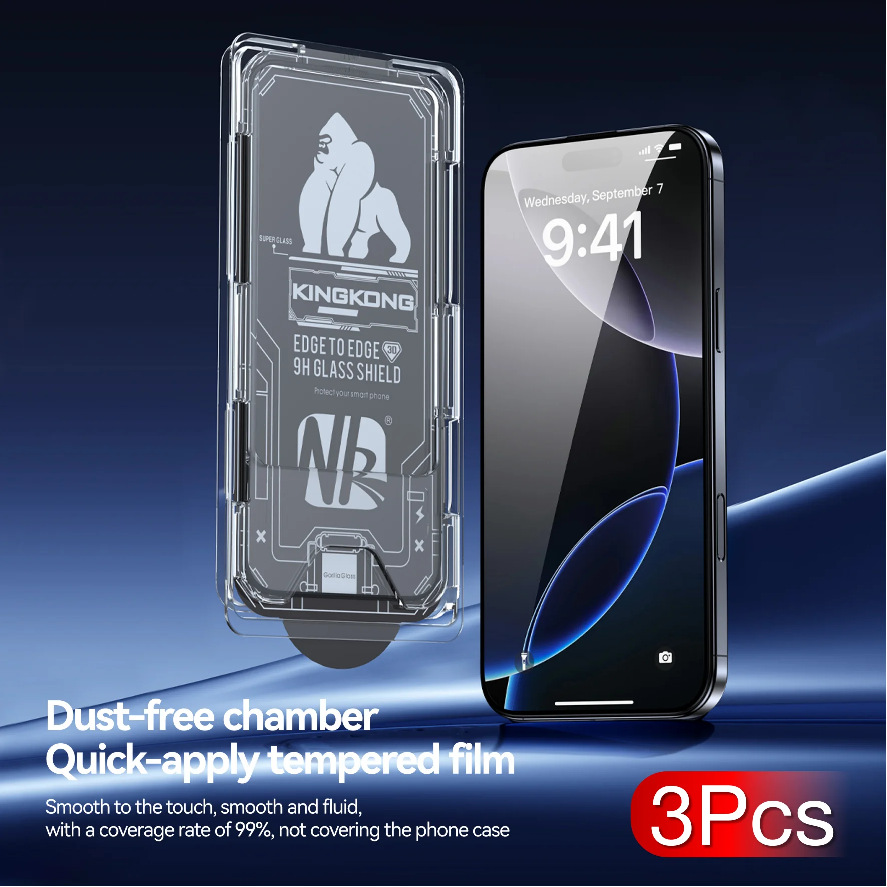 

3Pcs For Apple iPhone 17 Pro Max 16 15 14 Plus 13 Air Tempered Glass Screen Protector 9H No Dust Bubbles Mobile Accessories