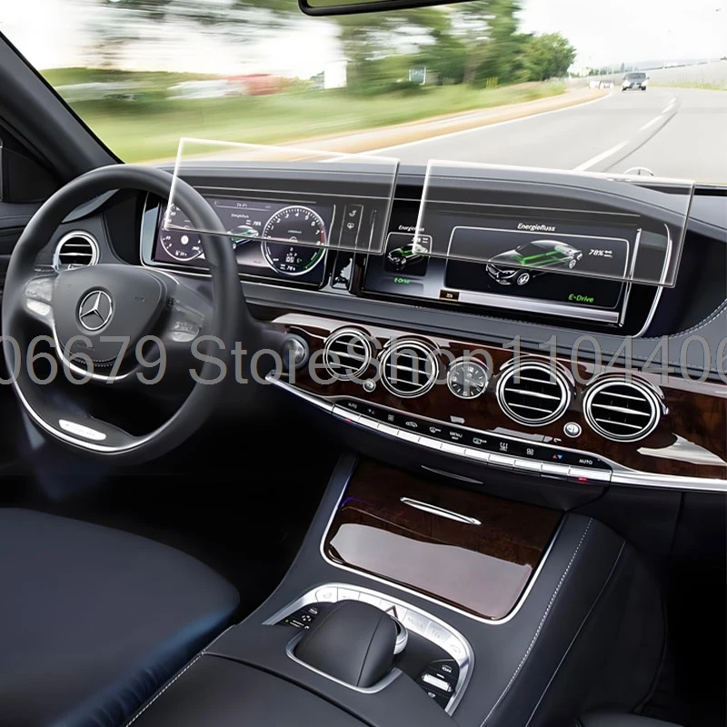 Tempered glass Screen protector For Mercedes Benz W221 W222 S350L-S500 2014-2017gps Navigation and Dashboard protector film - Image 2