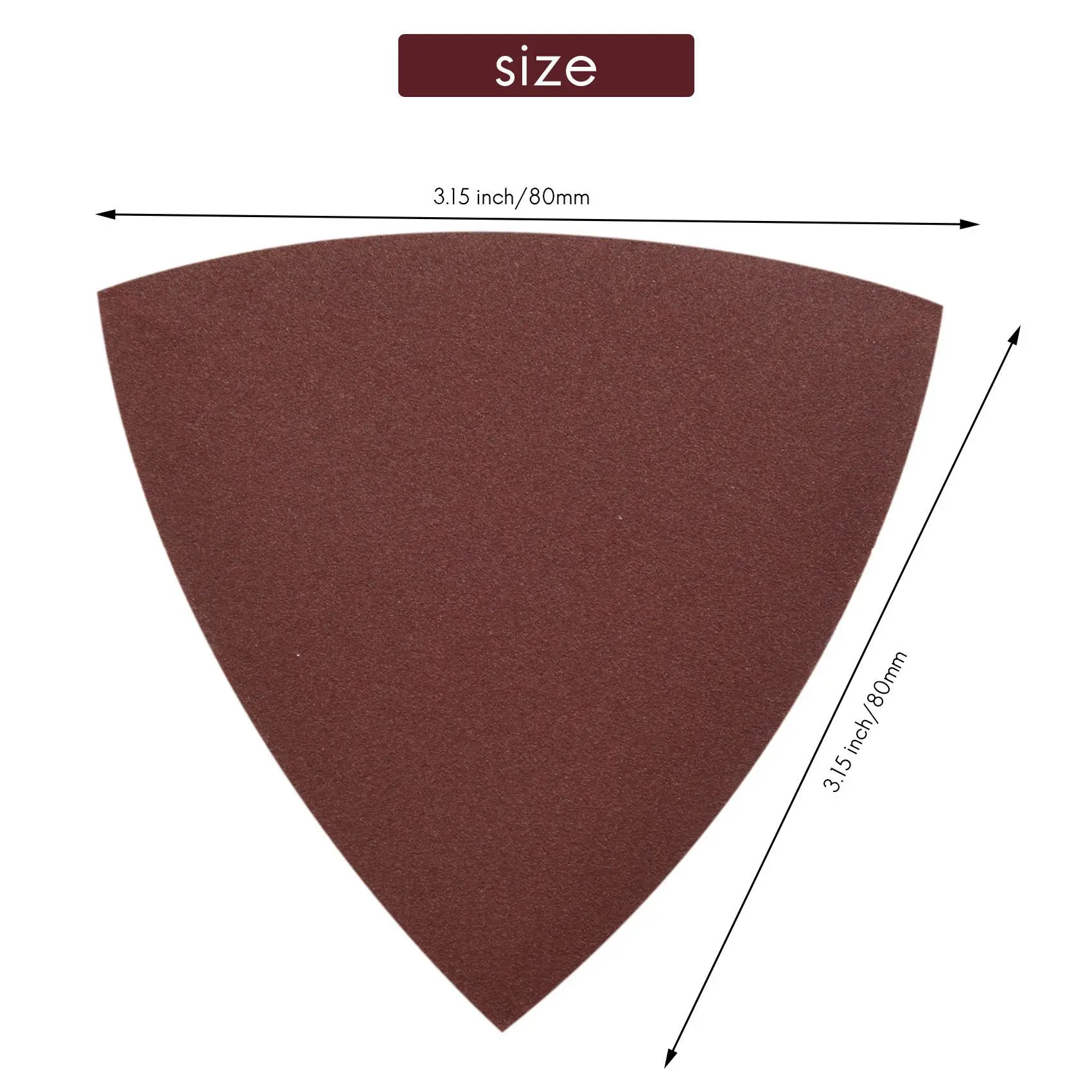 Sanding Paper Triangular Hook Loop Triple-cornered Sandpaper for 3-1/8 Inch Oscillating Multi Tool Sanding Pad