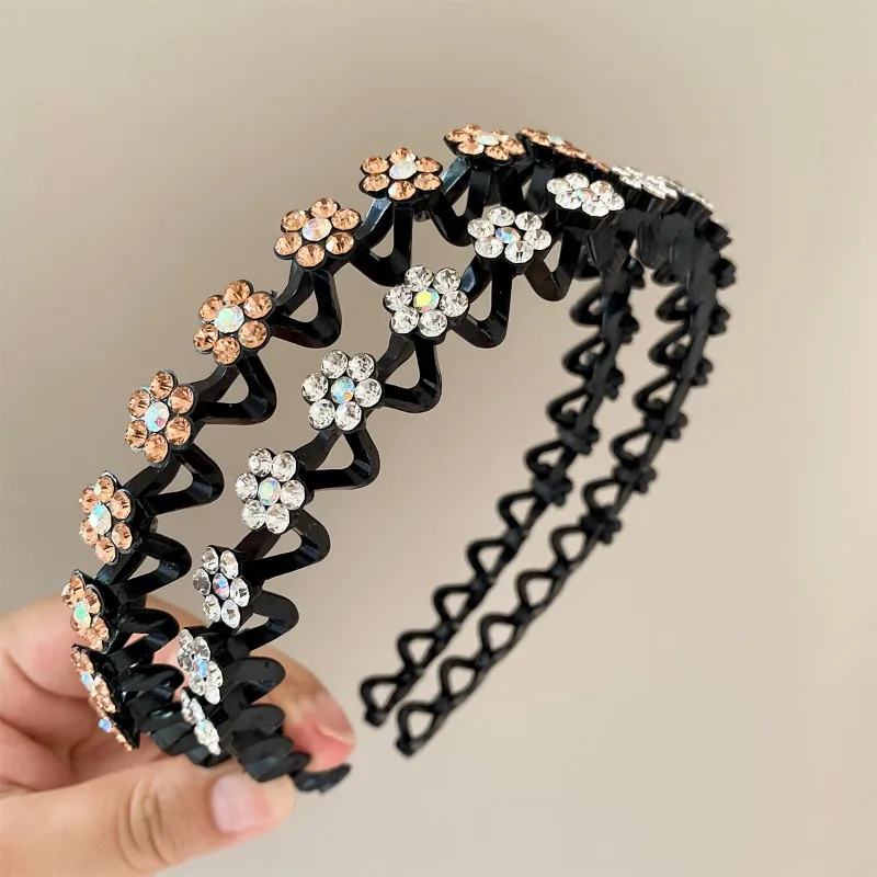 

Plum Blossom Headband for Women Elegant Fashion Non-Slip Crystal Hair Band Bangs Girls Floral Headwear Hair Accessory Grip