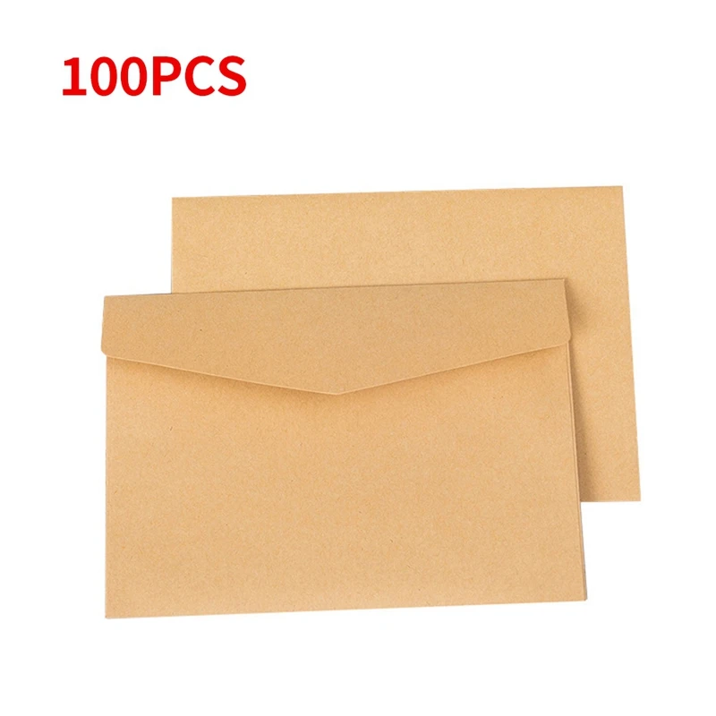 Clássico Kraft Em Branco Mini Envelopes De Papel, Envelope De Convite De Casamento, 105X70mm, 100 Pcs