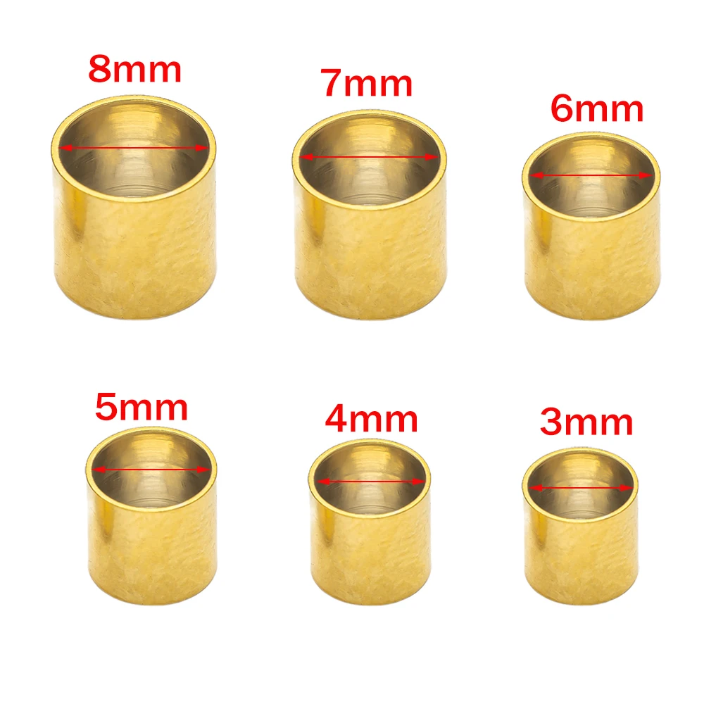 20pcs Gold Stainless Steel Cord Metal End Bead Caps Leather Terminators for DIY Tassel Jewelry Making Bracelet Necklace Finding