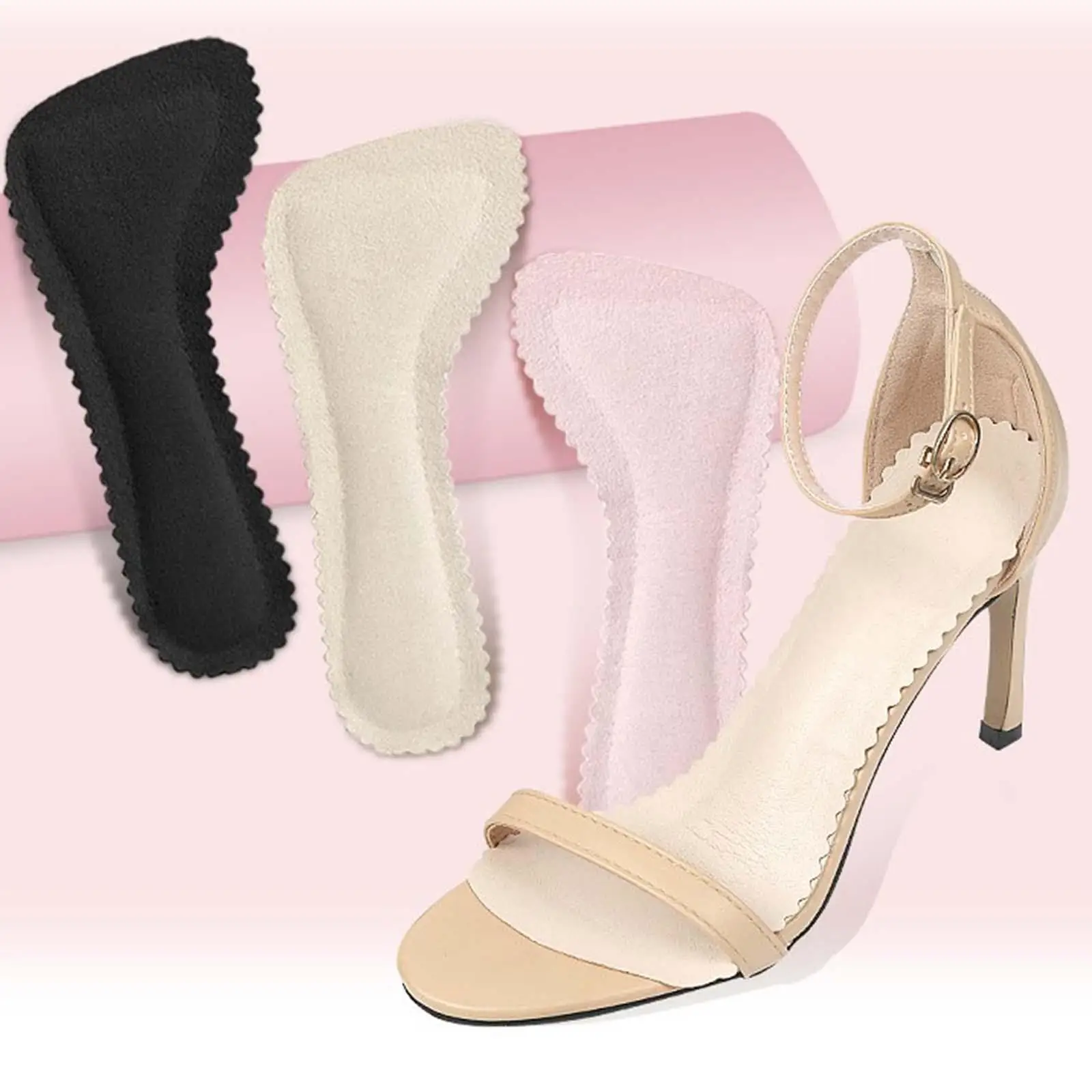 High Heel Shoe Pad PU Leather Non Slip Cushion Heel Protector Inserts Comfortable Shoe Accessories for Women