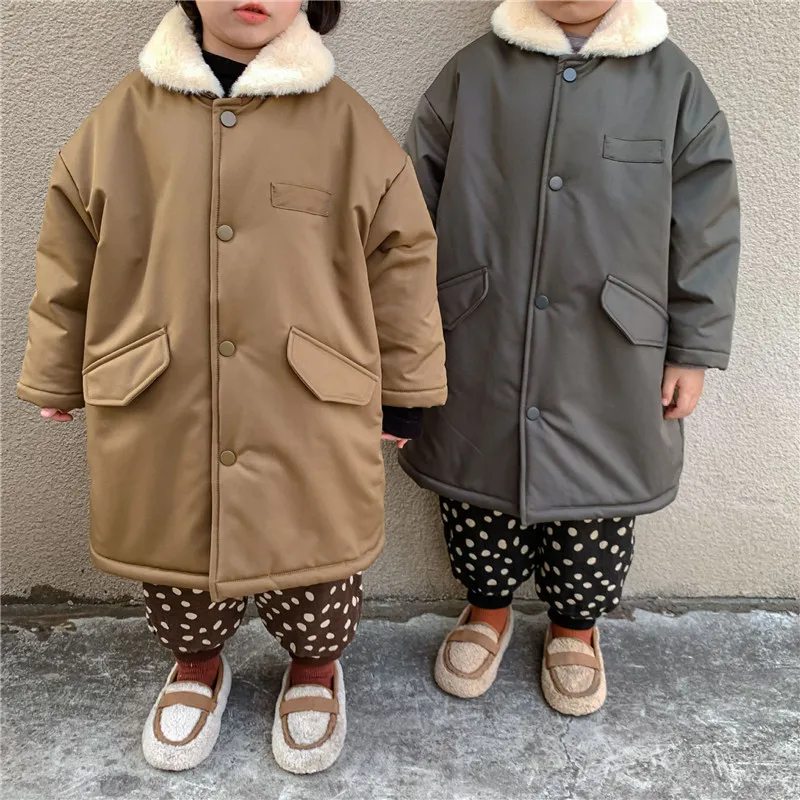 

Girls Coat Jacket Outerwear 2022 Fashion Warm Thicken Velvet Winter Autumn Cotton Plus Size Children's Clothing