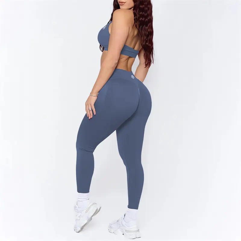 Bum Women Yoga Sets 2025 Shaping Scrunch Butt Leggings And Impact Sports Bra Women 2pcs Seamless Suits Gym Sexy Halter Bra Set - Image 14