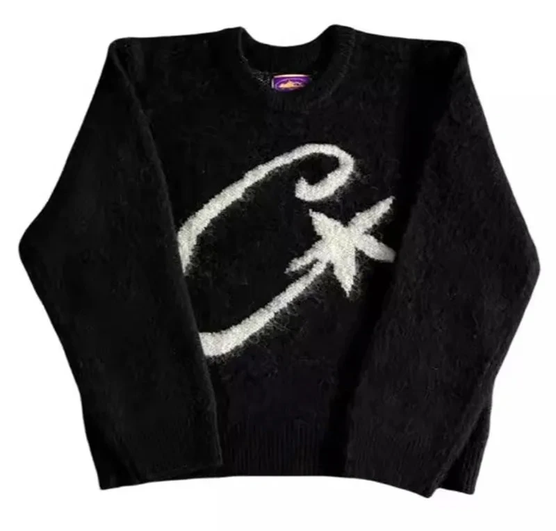 

High Street хип-хоп Y2k вязаный свитер Harajuku графический принт пуловер в стиле панк оверсайз повседневный шикарный вязаный топ