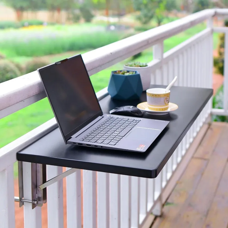 

Напольные перила из нержавеющей стали 304, регулируемые раздвижные перила, складной стол, 15x40 дюймов, Балконный стол-перила (1 упаковка-черный