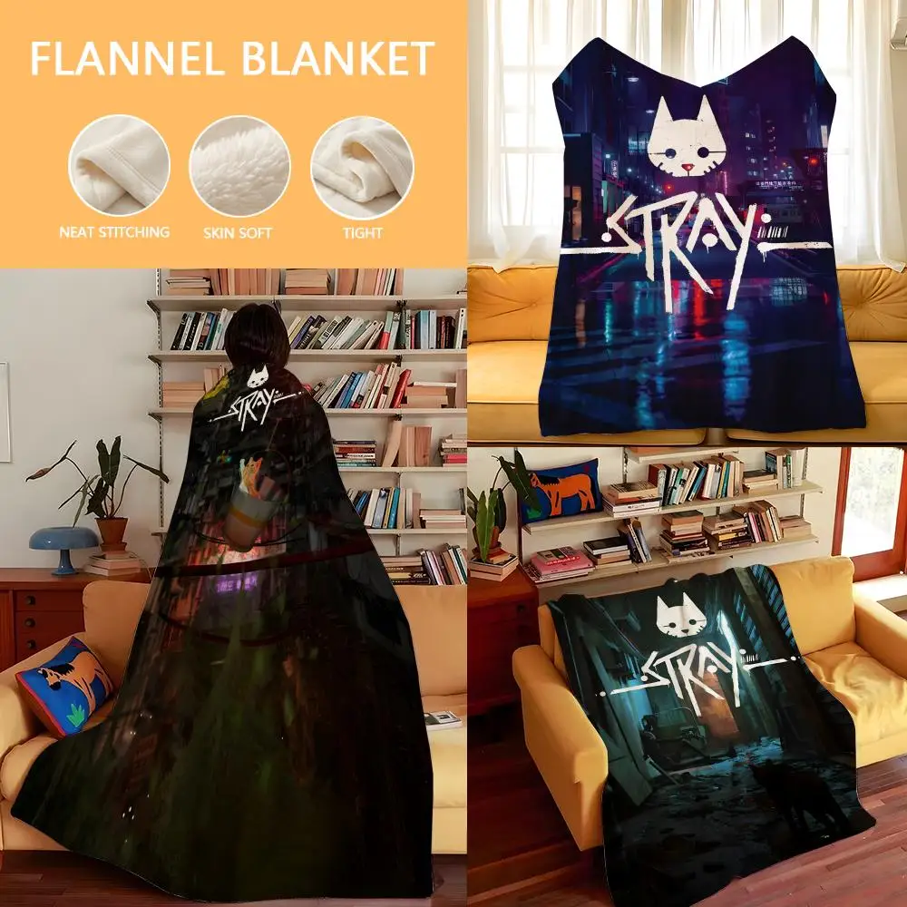 Game S-Stray Throw Flannel Cozy Print Blanket, Portable, Durable  Machine Washable cute Cool