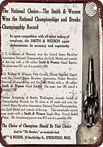 Great Tin Sign Aluminum Metal Sign 1911 Wesson Revolvers Vintage Look Pub Home Decor