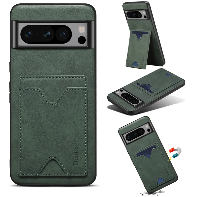 Luxury Leather Magnetic Cellphone Case for Google Pixel 9 9Pro 8 7 6 Pro Shockproof Card Slot Holder Cover For Pixel 8A 7A 6A