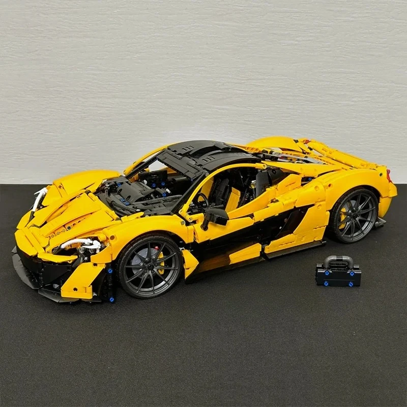 

Technical NEW Yellow 1:8 P1 Super Racing Building Blocks Model Sports Car Vehicle Assembly Brick Toy Gift For Children Boy Adult