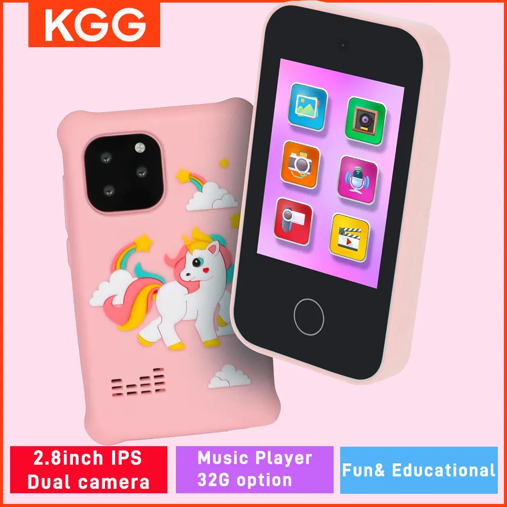 Mini-telefoonspeelgoed voor kinderen Grappig leren puzzelspel Muziekspeler Dubbele camera Wekker Rekenmachine Zaklamp Jongens Meisjes Cadeau