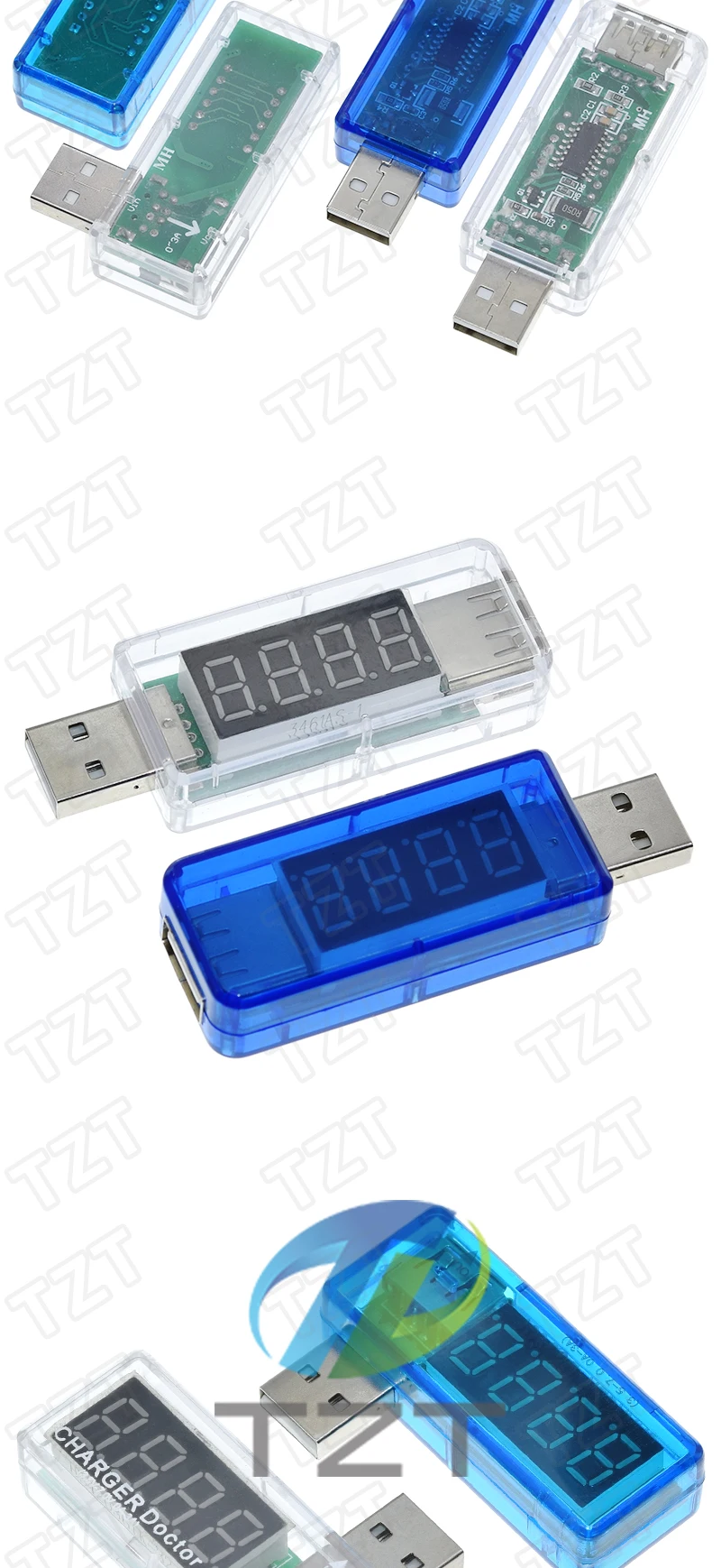 TZT 1/3 Stück Digitaler USB-Mobilstrom-Lade-Strom-Spannungs-Tester Modul Mini USB-Ladegerät-Diagnosegerät – Detail 5