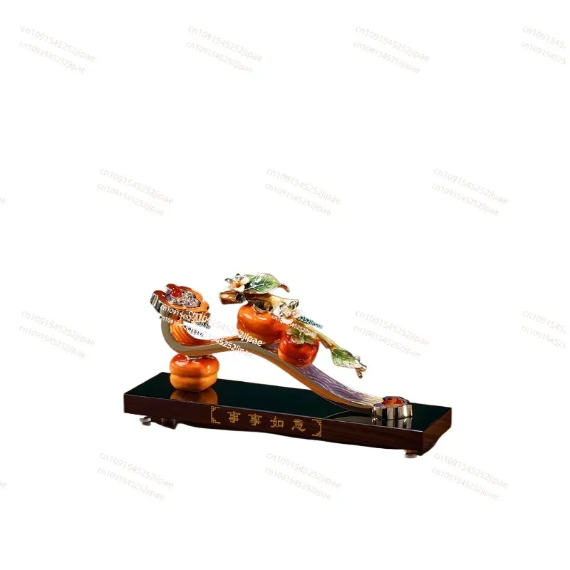 Everything Persimmon Ruyi Enamel Color New Chinese-style Living Room Ornament Leaders Give Gifts Moving Gifts Housewarming Gifts