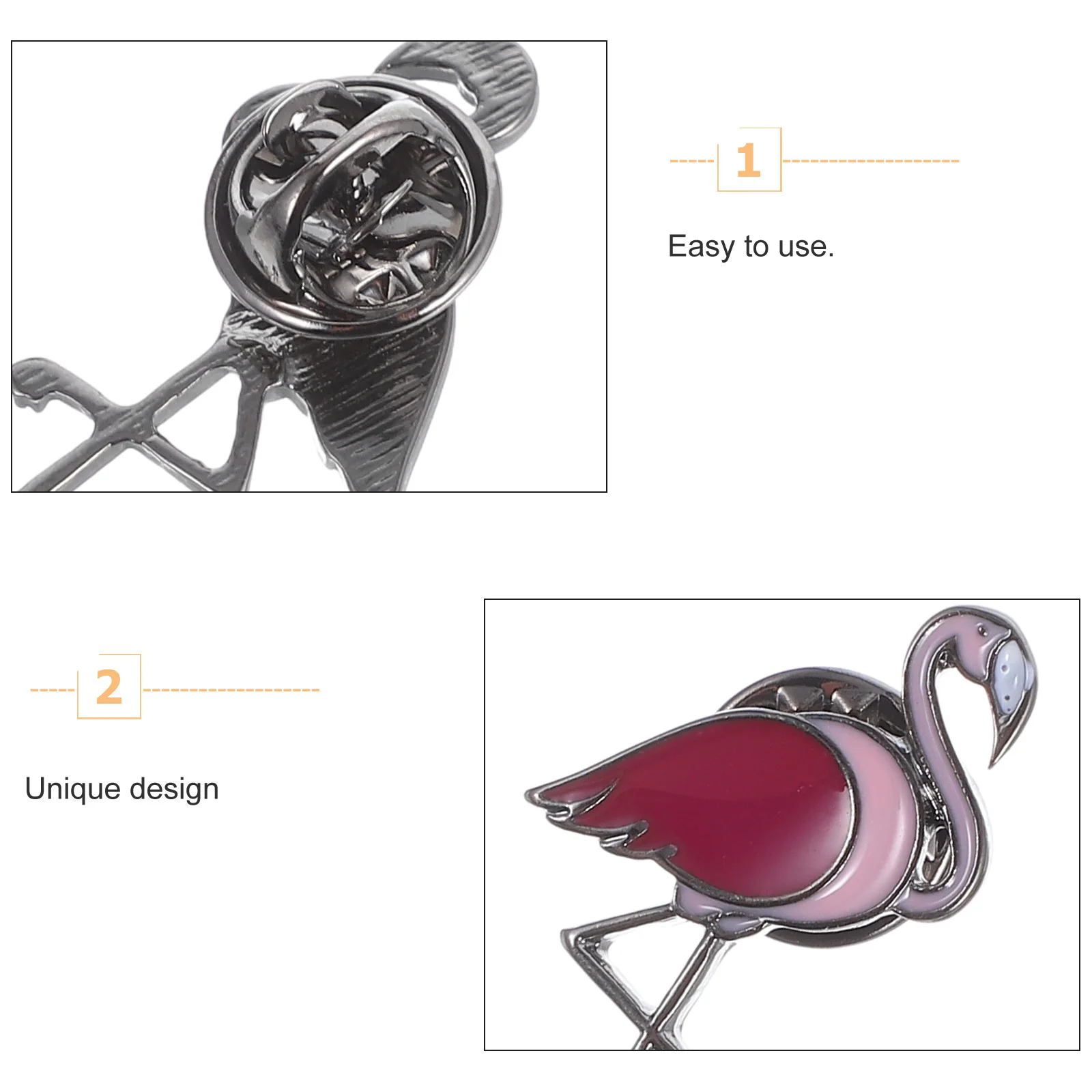 3 قطعة فلامنغو بروش دبوس أنيق نمط الزخرفية التلبيب دبابيس للنساء الرجال حفل زفاف الأزياء والمجوهرات الإكسسوار #2