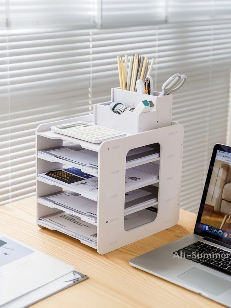 A4 Paper Desktop Storage Rack Document Drawer Organizer Multilayer Space-Saving Storage For Desk Office Stationery Organizer