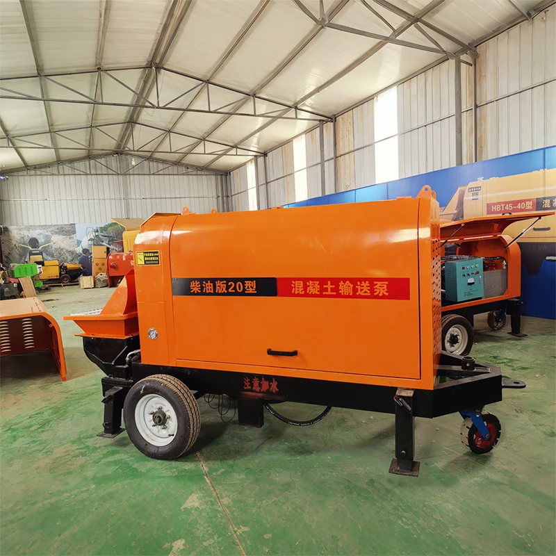 Portable 10 Concrete Pump 50m Vertical Reach 220V/380V Cement Transfer Pump for Construction